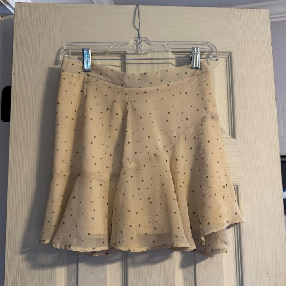 Gold star print mini skirt